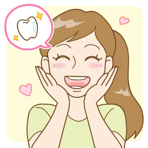白い歯の女性のイラスト